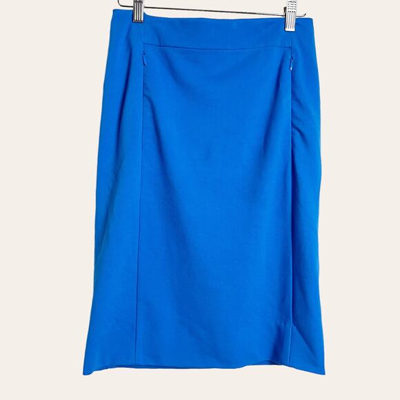 Diane Von Furstenberg Solid Blue Straight Pencil Skirt Size 6